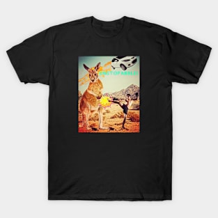 Kangaroo Being Kicked by a Kickboxer as a Car Flies Over T-Shirt